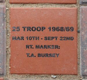 25 TROOP 1968/69 - RT MARKER: T.A. BURSEY